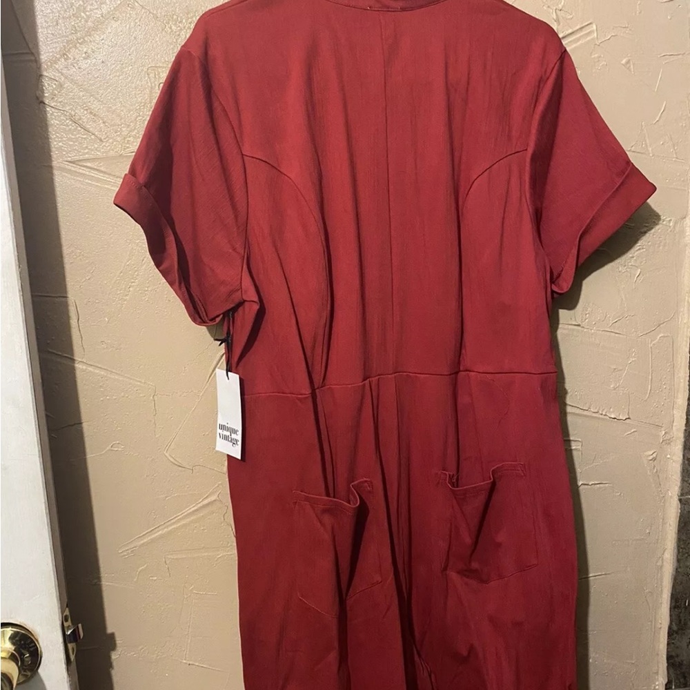 Unique Vintage Patsy Red Romper Plus Size 3x - image 3